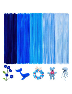 500 Limpiapipas Azules Chenille 30 cm 8mm para Manualidades