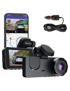 Cámara de tablero delantera y trasera 4K Genérico GPS WiFi