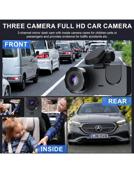 Cámara de tablero delantera y trasera 4K Genérico GPS WiFi