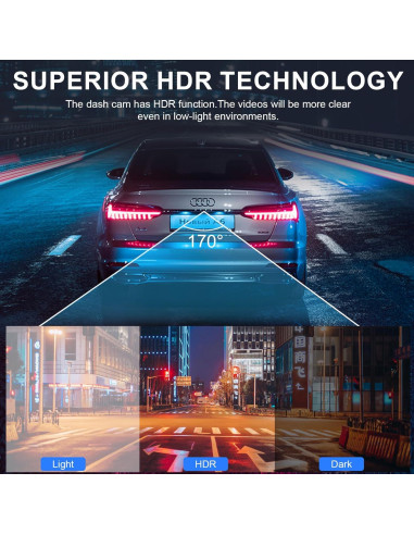 Cámara de tablero delantera y trasera 4K Genérico GPS WiFi