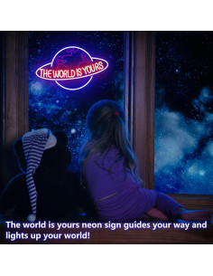 Luz Neón LED El Mundo Es Tuyo Fyle 43x27 cm Dimmable 2