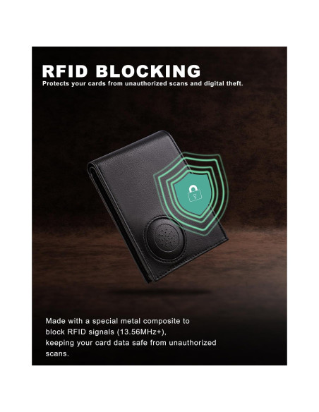 Billetera de Hombre VISWORLD de Cuero con Soporte para AirTag