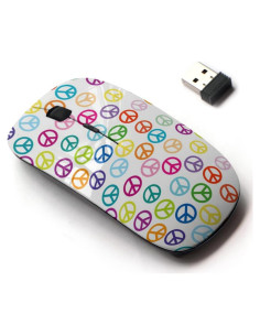 Ratón Inalámbrico 2.4G CJCBROES Diseño Signo de Paz