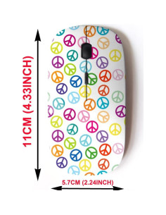 Ratón Inalámbrico 2.4G CJCBROES Diseño Signo de Paz 2
