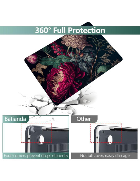 Funda Batianda para MacBook Pro 13" 2022 M2 Flor Vintage
