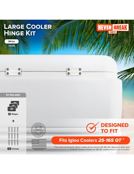 NeverBreak Parts - 3 Bisagras Repuesto Igloo Blancas