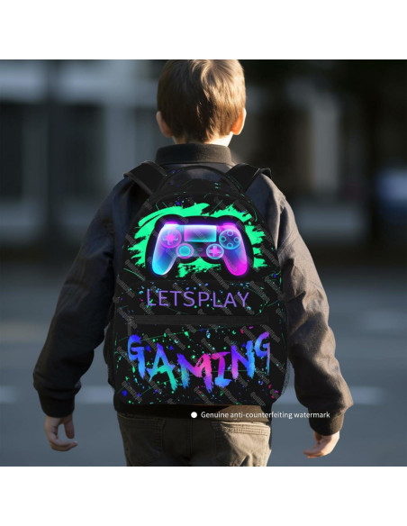 Mochila Escolar Niños 8-10 Años Gamepad Resistente Agua