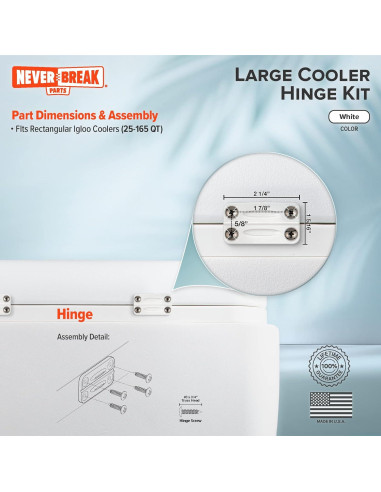 NeverBreak Parts - 3 Bisagras Repuesto Igloo Blancas