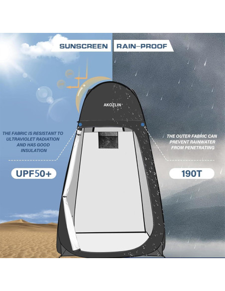 Carpa de Ducha Plegable AKOZLIN 1.88m Alta Impermeable