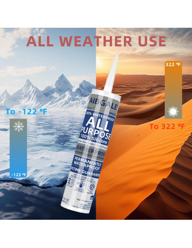 Paquete de 12 Selladores de Silicona Blanca AIBGALE 284 g