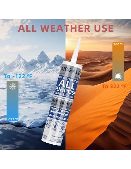 Paquete de 12 Selladores de Silicona Blanca AIBGALE 284 g