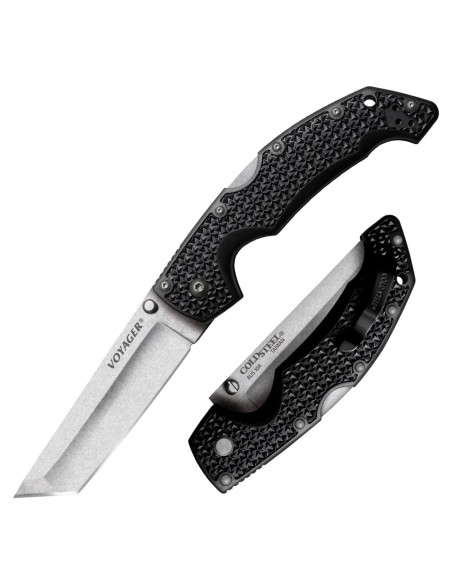 Cuchillo Plegable Cold Steel Voyager Grande Punta Tanto 10.16 cm