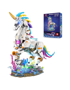 JMBricklayer Unicornio Arcoíris 1492 Piezas con Luz 70008