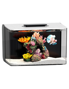 Kit Acuario Pequeño 9.5L Pez Cola Roja con Luz LED y Filtro