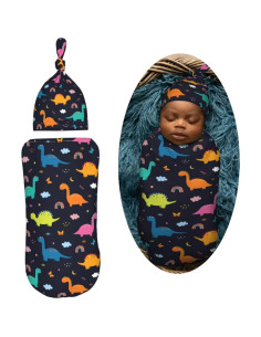 Manta de Envuelo Auhomea para Recién Nacidos Dinosaurios 29x53 cm 2