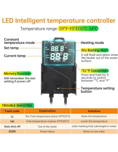 Calentador de Acuario Hygger 500W para 250-500 Litros 2