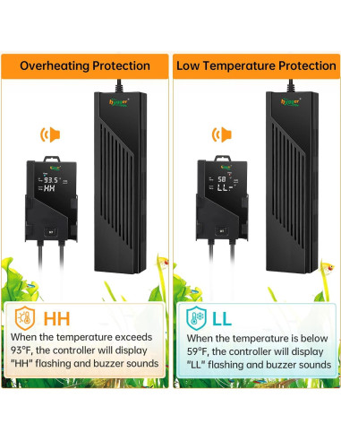 Calentador de Acuario Hygger 500W para 250-500 Litros