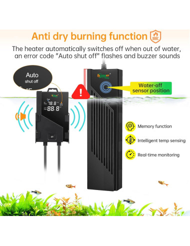 Calentador de Acuario Hygger 500W para 250-500 Litros