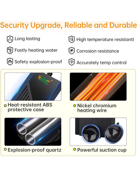 Calentador de Acuario Hygger 500W para 250-500 Litros