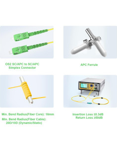 Cable de Fibra Óptica FLYPROFiber 1m SC/APC Modo Único 9/125m 2