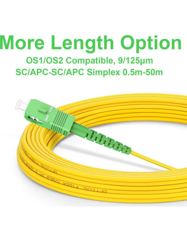 Cable de Fibra Óptica FLYPROFiber 1m SC/APC Modo Único 9/125m