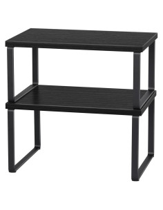 Conjunto de 2 organizadores de estante CADUKE negro apilables