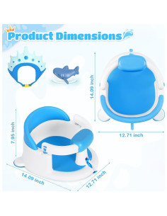 Asiento de Baño para Bebés Kirumie Azul Antideslizante 1.2kg 2