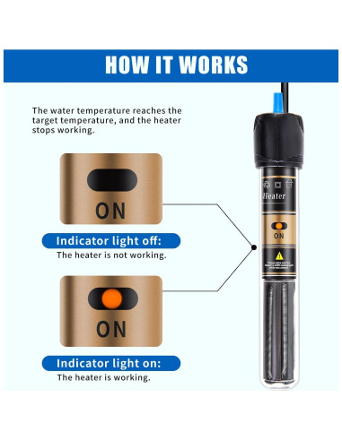 Calentador de Acuario FREESEA 300W con Termómetro Sumergible