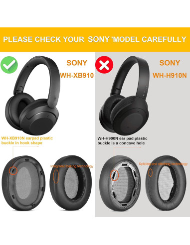 Almohadillas de Reemplazo Defean para Sony WH-XB910N Azul