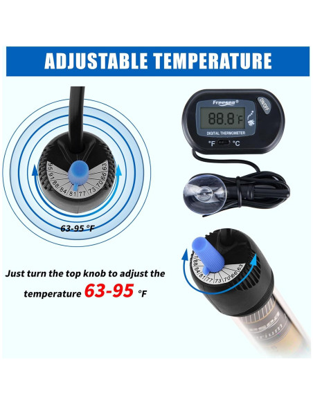 Calentador de Acuario FREESEA 300W con Termómetro Sumergible