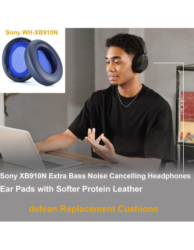 Almohadillas de Reemplazo Defean para Sony WH-XB910N Azul