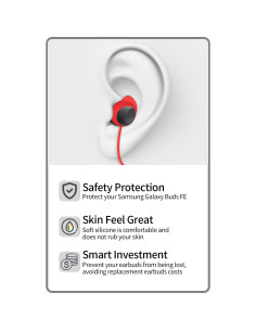 Correa Antipérdida de Silicona para Galaxy Buds FE - Rojo 2