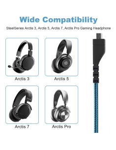 Cable de audio de reemplazo Hizsoaor 2m para SteelSeries Arctis 2
