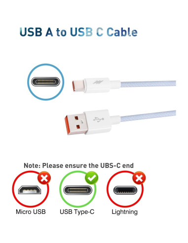 Cable de Carga Rápida USB-C HUIZHOU para Auriculares 5FT