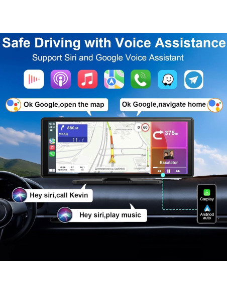 Pantalla Wireless Carplay ALOMA 10.26" 4K con Cámara 1080p
