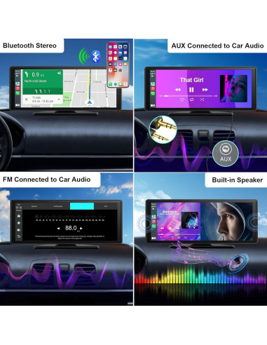 Pantalla Wireless Carplay ALOMA 10.26" 4K con Cámara 1080p