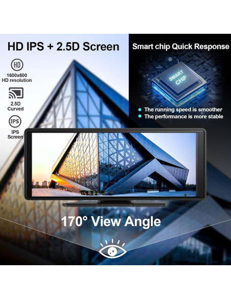 Pantalla Wireless Carplay ALOMA 10.26" 4K con Cámara 1080p