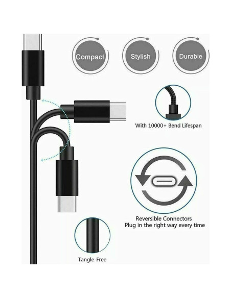 Cargador de pared y cable USB-C 1.5m WZHENB para altavoces y auriculares