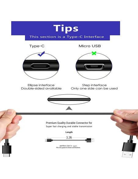 Cargador de pared y cable USB-C 1.5m WZHENB para altavoces y auriculares