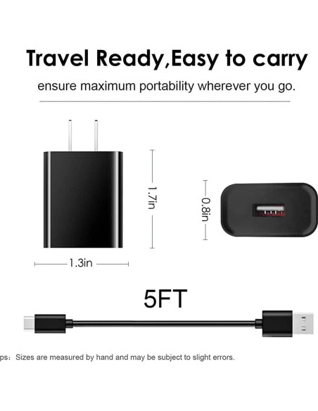 Cargador de pared y cable USB-C 1.5m WZHENB para altavoces y auriculares