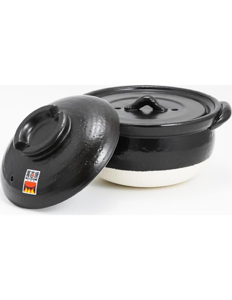 Olla de Arroz COTONOHA Banko-Yaki 2-Gou Cerámica Negra