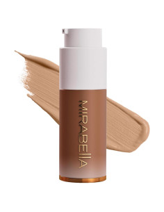 Base Líquida HD Mirabella Invincible - Cobertura Completa Antienvejecimiento para Todos los Tipos de Piel (Profundo D200)