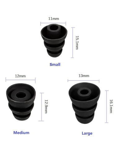 Puntas de oído cónicas de silicona CYADCI S/M/L 9 pares