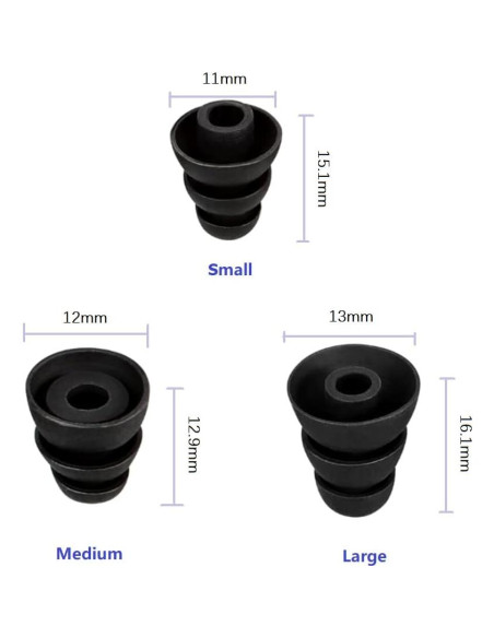 Puntas de oído cónicas de silicona CYADCI S/M/L 9 pares