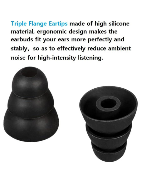 Puntas de oído cónicas de silicona CYADCI S/M/L 9 pares