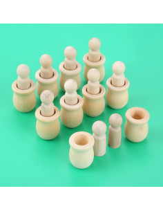 10 Muñecos de Madera sin Terminar Yetaha - Juguetes de Manualidades 2