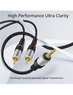 Cable de audio TNP 3.05m 3.5mm a RCA chapado en oro 2