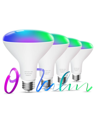 Bombilla inteligente OHLUX BR30 WiFi 10W RGBW, paquete de 4