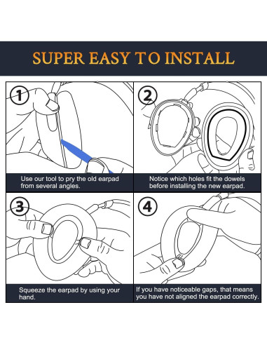 Almohadillas de Reemplazo SOULWIT para Sennheiser PXC550 - Negro