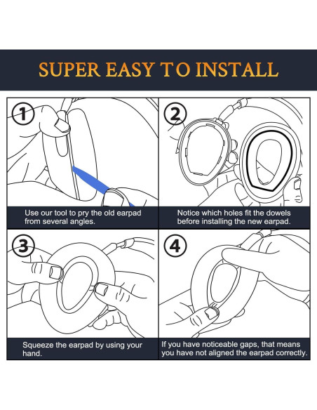 Almohadillas de Reemplazo SOULWIT para Sennheiser PXC550 - Negro